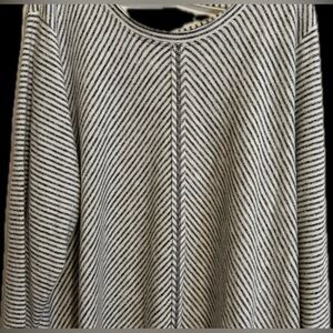 CATO Diagonal Striped Sweater - Black and White